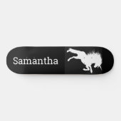 Skateboard Black White Unicorn (Horizontaal)