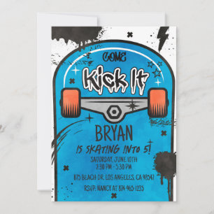 Skateboard blauw kaart