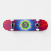 Skateboard Blue Explosion on Red (Horizontaal)