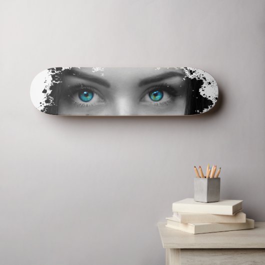 Skateboard Blue eyes (Muurkunst (Horizontaal))
