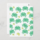 Skateboard boombox met hart als luidsprekerpatroon briefkaart (Voorkant / Achterkant)