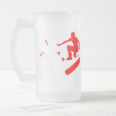 skateboard. boord met vogels. matglas bierpul (Links)