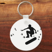 skateboard. boord met vogels. sleutelhanger (Voorkant)
