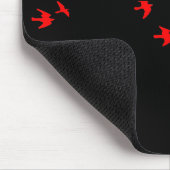 skateboard. bord met vogels. rood. muismat (Hoek)