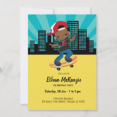 Skateboard boy - kies uw achtergrondkleur kaart (Voorkant)