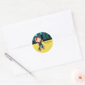 Skateboard boy - kies uw achtergrondkleur ronde sticker (Envelop)