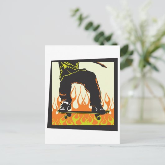 Skateboard Briefkaart (Staand voorkant)