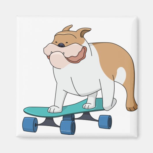 skateboard bulldog magneet (Voorkant)