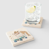 skateboard bulldog stenen onderzetter (Zijkant)