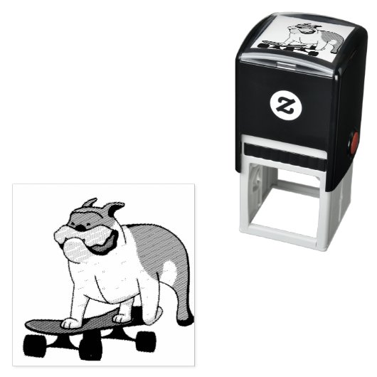 skateboard bulldog  zelfinktende stempel (In situ)