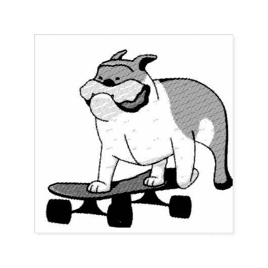 skateboard bulldog  zelfinktende stempel (Design)