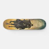 Skateboard Caballero Negro En Caballo Corriendo (Horizontaal)