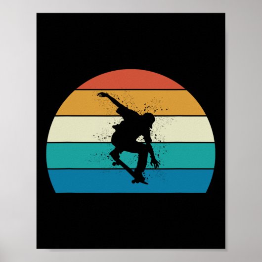 Skateboard Cadeau - Vintage Skateboarder Poster (Voorkant)
