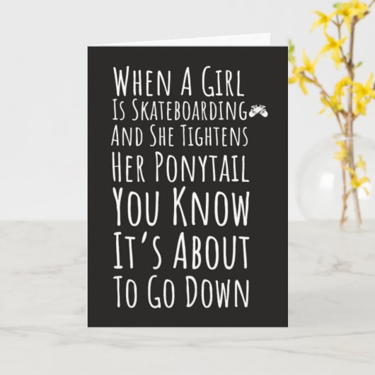 Skateboard Cards For Women Skateboarder Skater Kaart (Gele Bloem)