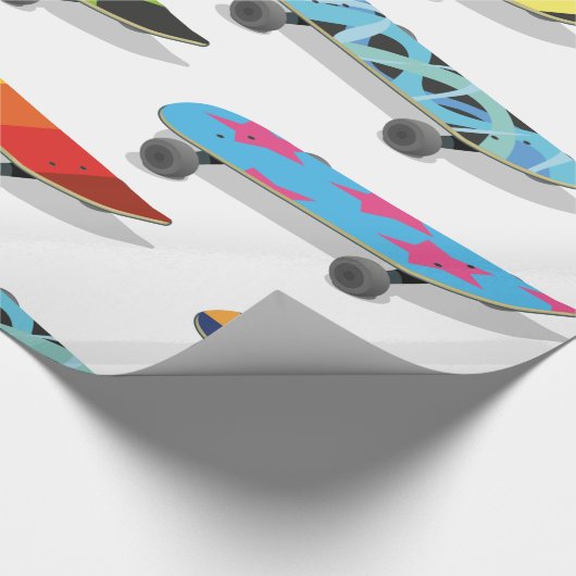 Skateboard Cartoon. Cadeaupapier (Hoek)
