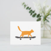 Skateboard Cat Briefkaart (Staand voorkant)