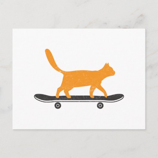 Skateboard Cat Briefkaart (Voorkant)