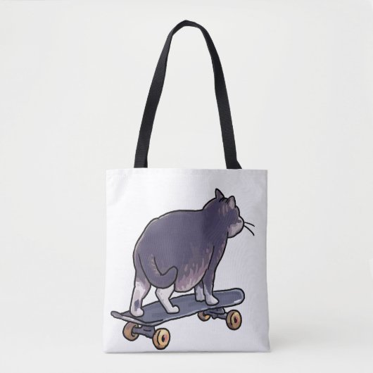 Skateboard Cat Bye Tote Bag (Voorkant)