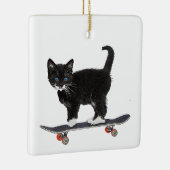 Skateboard Cat Keramisch Ornament (Rechts)