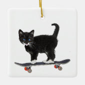 Skateboard Cat Keramisch Ornament (Voorkant)