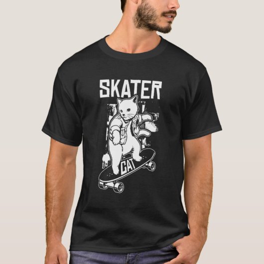 Skateboard Cat Skateboarden Skateboarder C T-shirt (Voorkant)