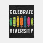 Skateboard Celebrate Diversity Longboard Fleece Deken (Voorkant)