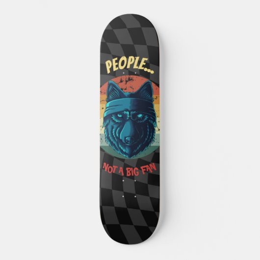Skateboard Checkerboard Blue Wolf (Voorkant)