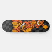 Skateboard Checkerboard Grey Teddies Oranje (Horizontaal)