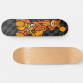 Skateboard Checkerboard Grey Teddies Oranje (Horizontaal)