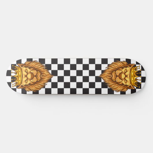 skateboard Checkerboard Rustic Lion King Crown (Horizontaal)