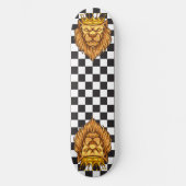 skateboard Checkerboard Rustic Lion King Crown (Voorkant)