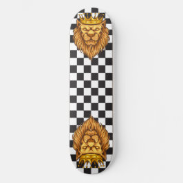 skateboard Checkerboard Rustic Lion King Crown