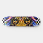 Skateboard Checkered Retro Cool Lion Eyes (Horizontaal)