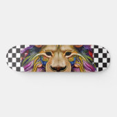 Skateboard Checkered Retro Cool Sweet Lion Eyes (Horizontaal)