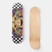 Skateboard Checkered Retro Cool Sweet Lion Eyes (Voorkant)