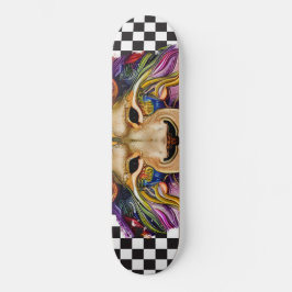 Skateboard Checkered Retro Cool Sweet Lion Eyes