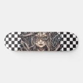Skateboard Checkered Retro Girl (Horizontaal)