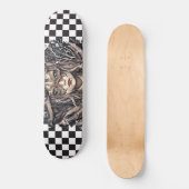 Skateboard Checkered Retro Girl (Voorkant)