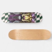 Skateboard Checkered Retro green paars Lion (Horizontaal)