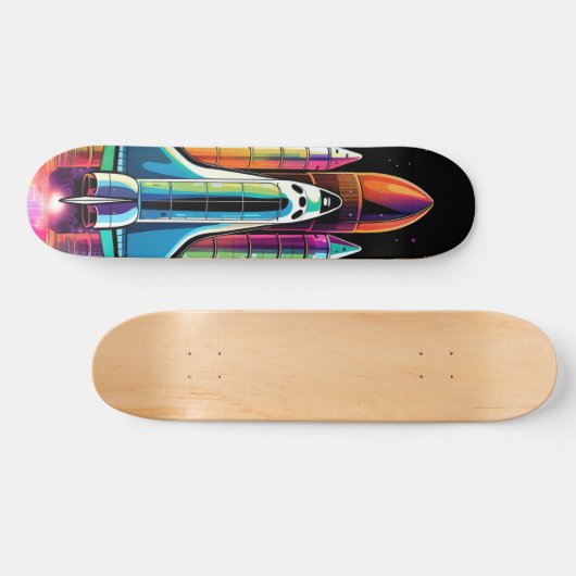 Skateboard Cohete lanzado al espacio (Horizontaal)