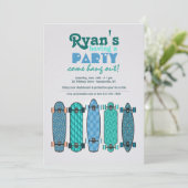 Skateboard Collectie Uitnodiging (Staand voorkant)