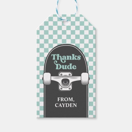 Skateboard Coole Kerel Verjaardag Bedankt Kerel Fa Cadeaulabel (Voorkant)