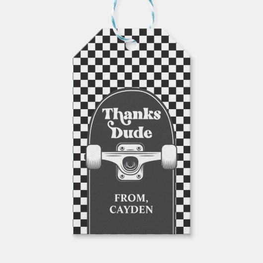 Skateboard Coole Kerel Verjaardag Bedankt Kerel Fa Cadeaulabel (Voorkant)