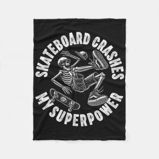 Skateboard Crash Accident Survivor Get Well Skateb Fleece Deken