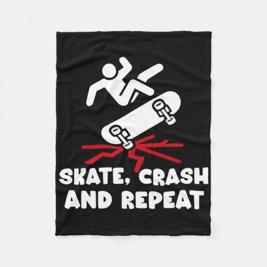 Skateboard Crash Ongeval Overlevende Beterschap Sk Fleece Deken (Voorkant)