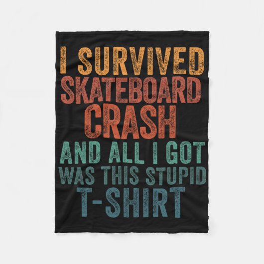 Skateboard Crash Ongeval Overlevende Beterschap Sk Fleece Deken (Voorkant)