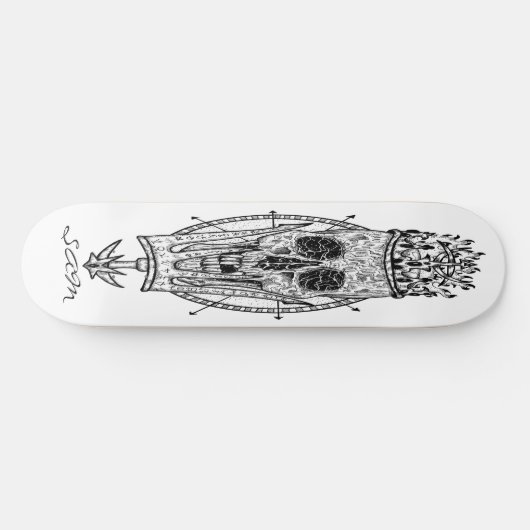 skateboard Custom Skeleton Nautical King (Horizontaal)