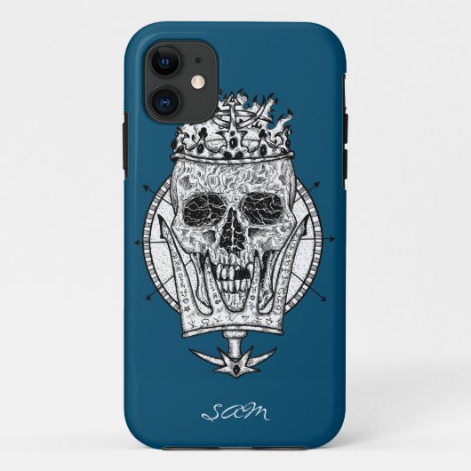 skateboard Custom Skeleton Nautical King Case-Mate iPhone Case (Achterkant)