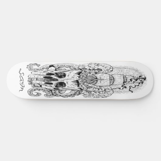 skateboard Custom Skeleton Nautical Pirate King (Horizontaal)
