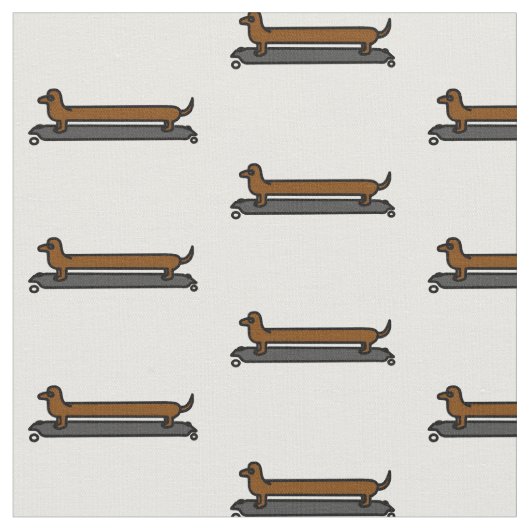 Skateboard Dachshund Stof (Close Up)